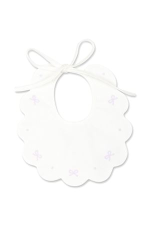 White and pink cotton bib LITTLE BEAR KIDS | 2043LATTEGLICINE